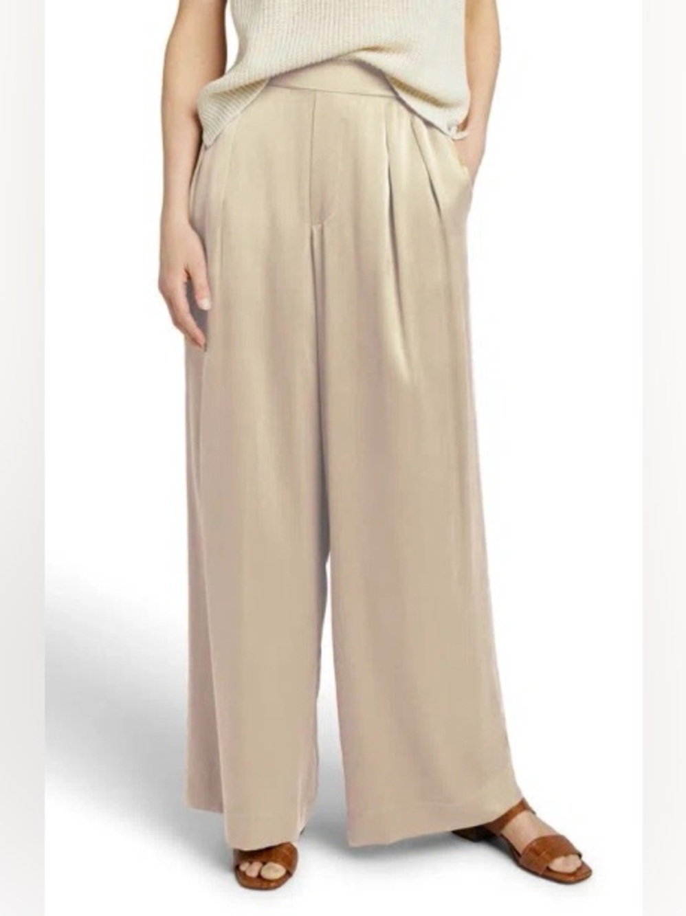 Faherty Gemma Wide Leg Silk Pants